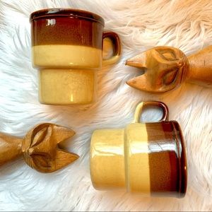 v i n t a g e :: 2 MCM Midcentury Coffee Tea Mugs Set Japan